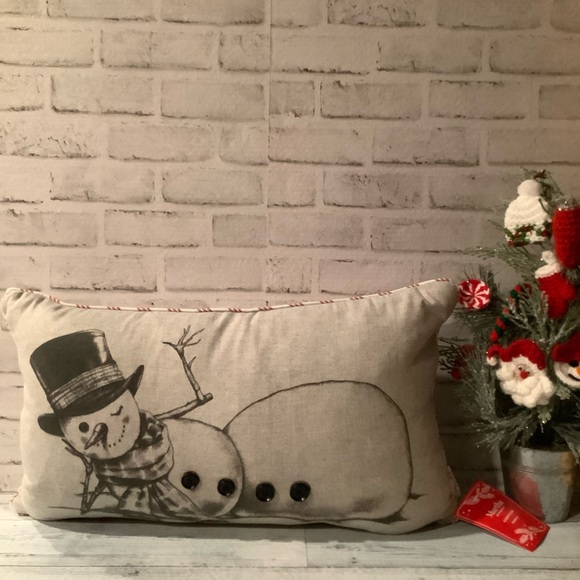 Martha Stewart Chill Snowman Feather Filled Throw Pillow - Picture 1 of 6
